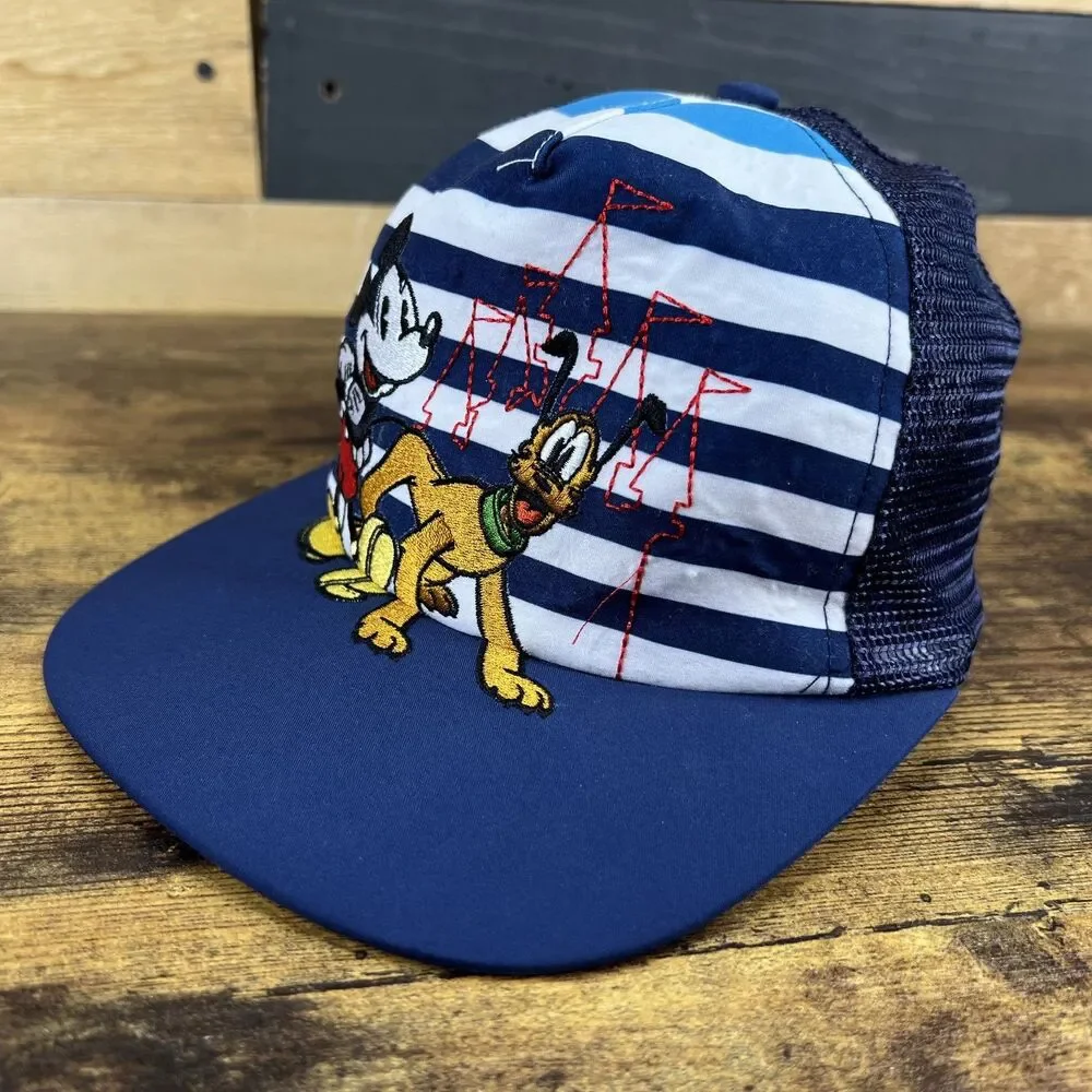 Disney Parks Youth Snapback Embroidered Adjustable Hat Trucker Mesh Cap